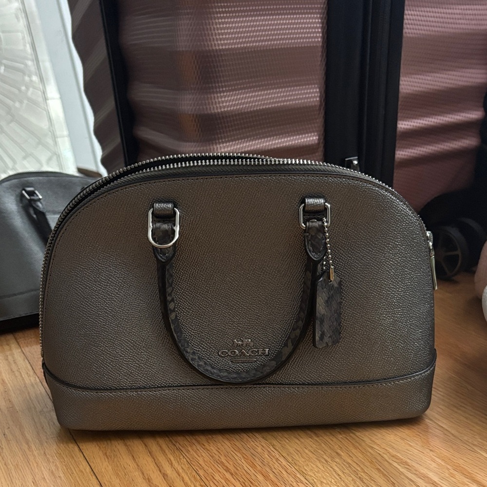 Coach Metallic Silver Dome Satchel